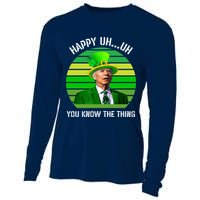 Happy Uh You Know The Thing Joe Biden Clover St Patricks Day Cooling Performance Long Sleeve Crew