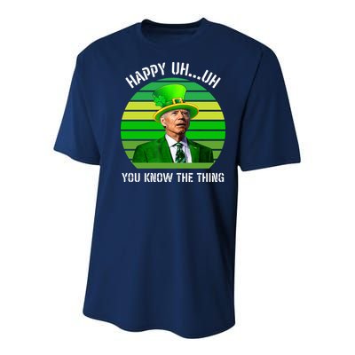 Happy Uh You Know The Thing Joe Biden Clover St Patricks Day Youth Performance Sprint T-Shirt