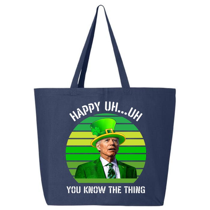 Happy Uh You Know The Thing Joe Biden Clover St Patricks Day 25L Jumbo Tote