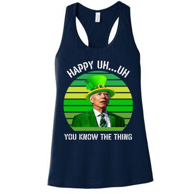 Happy Uh You Know The Thing Joe Biden Clover St Patricks Day Womens Tank Top