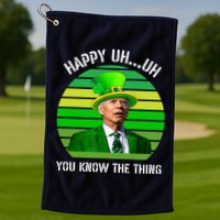 Happy Uh You Know The Thing Joe Biden Clover St Patricks Day Golf Towel