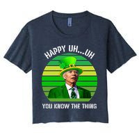Happy Uh You Know The Thing Joe Biden Clover St Patricks Day Crop Top