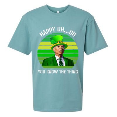 Happy Uh You Know The Thing Joe Biden Clover St Patricks Day Sueded Cloud Jersey T-Shirt