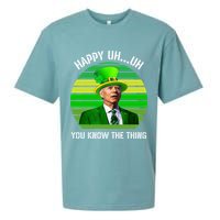 Happy Uh You Know The Thing Joe Biden Clover St Patricks Day Sueded Cloud Jersey T-Shirt