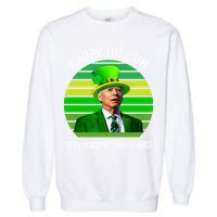Happy Uh You Know The Thing Joe Biden Clover St Patricks Day Garment-Dyed Sweatshirt