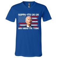 Happy Uh You Know The Thing Funny Joe Biden 4th Of July V-Neck T-Shirt