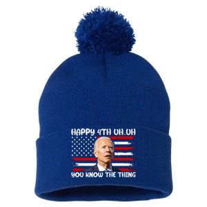 Happy Uh You Know The Thing Funny Joe Biden 4th Of July Pom Pom 12in Knit Beanie