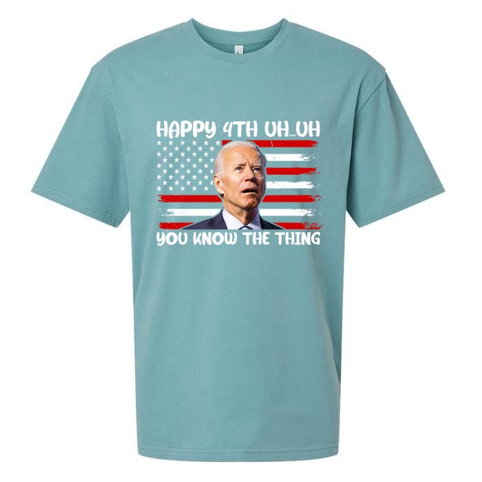 Happy Uh You Know The Thing Funny Joe Biden 4th Of July Sueded Cloud Jersey T-Shirt