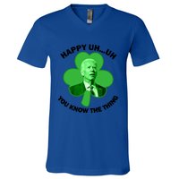 Happy Uh You Know The Thing Joe Biden Clover St Patricks Day Gift V-Neck T-Shirt