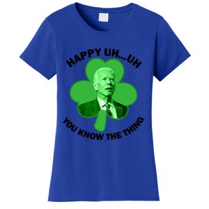 Happy Uh You Know The Thing Joe Biden Clover St Patricks Day Gift Women's T-Shirt