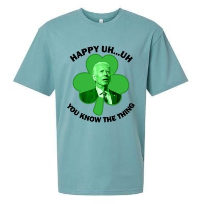 Happy Uh You Know The Thing Joe Biden Clover St Patricks Day Gift Sueded Cloud Jersey T-Shirt