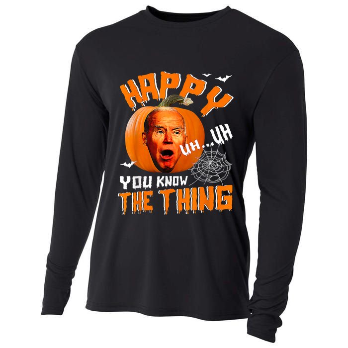 Happy Uh You Know The Thing Funny Biden Confused Halloween Cooling Performance Long Sleeve Crew