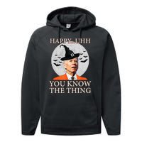 Happy Uhh You Know The Thing Funny Joe Biden Dazed Halloween Performance Fleece Hoodie