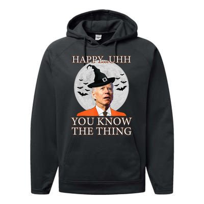 Happy Uhh You Know The Thing Funny Joe Biden Dazed Halloween Performance Fleece Hoodie