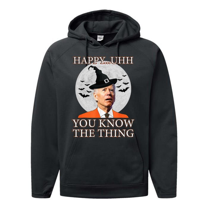 Happy Uhh You Know The Thing Funny Joe Biden Dazed Halloween Performance Fleece Hoodie