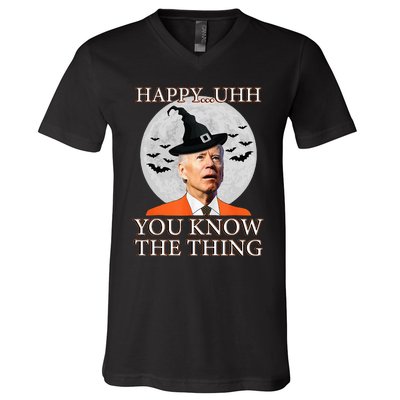 Happy Uhh You Know The Thing Funny Joe Biden Dazed Halloween V-Neck T-Shirt