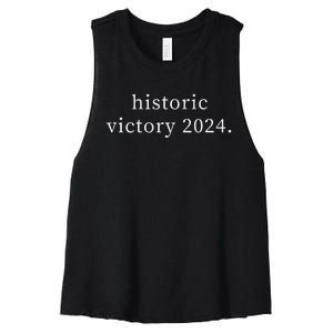 Historic Victory 2024 Trump Won Election Day Women's Racerback Cropped Tank