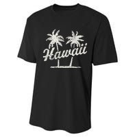 Hawaii Vintage 70s Palm Trees Graphic Performance Sprint T-Shirt