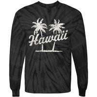 Hawaii Vintage 70s Palm Trees Graphic Tie-Dye Long Sleeve Shirt