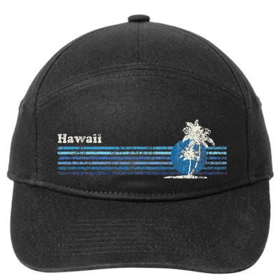 Hawaiian Vintage 80s Palm Trees Sunset 7-Panel Snapback Hat