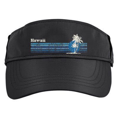 Hawaiian Vintage 80s Palm Trees Sunset Adult Drive Performance Visor