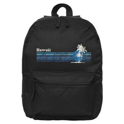 Hawaiian Vintage 80s Palm Trees Sunset 16 in Basic Backpack