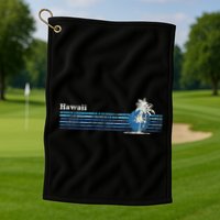 Hawaiian Vintage 80s Palm Trees Sunset Golf Towel