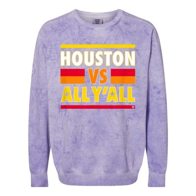 Houston Vs. All Y'all Houston Baseball Colorblast Crewneck Sweatshirt