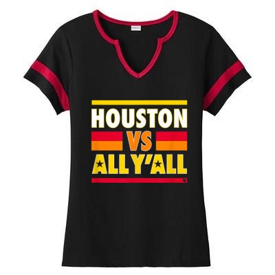 Houston Vs. All Y'all Houston Baseball Ladies Halftime Notch Neck Tee