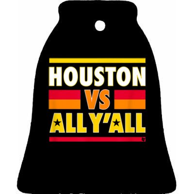 Houston Vs. All Y'all Houston Baseball Ceramic Bell Ornament