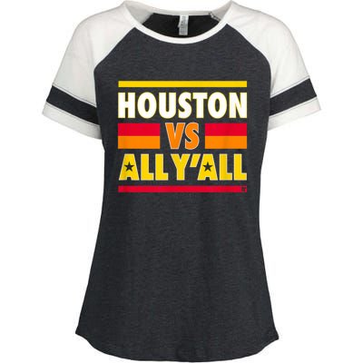 Houston Vs. All Y'all Houston Baseball Enza Ladies Jersey Colorblock Tee