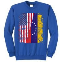 Half Venezuelan American Flags Venezuela Usa Vintage Cute Gift Sweatshirt