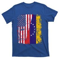 Half Venezuelan American Flags Venezuela Usa Vintage Cute Gift T-Shirt