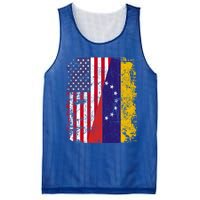 Half Venezuelan American Flags Venezuela Usa Vintage Cute Gift Mesh Reversible Basketball Jersey Tank