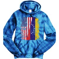 Half Venezuelan American Flags Venezuela Usa Vintage Cute Gift Tie Dye Hoodie