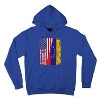 Half Venezuelan American Flags Venezuela Usa Vintage Cute Gift Tall Hoodie