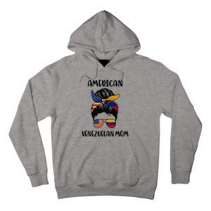 Half Venezuelan American Mom Messy Bun Flag Mothers Day Tall Hoodie