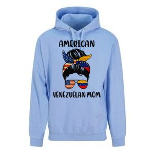 Half Venezuelan American Mom Messy Bun Flag Mothers Day Unisex Surf Hoodie