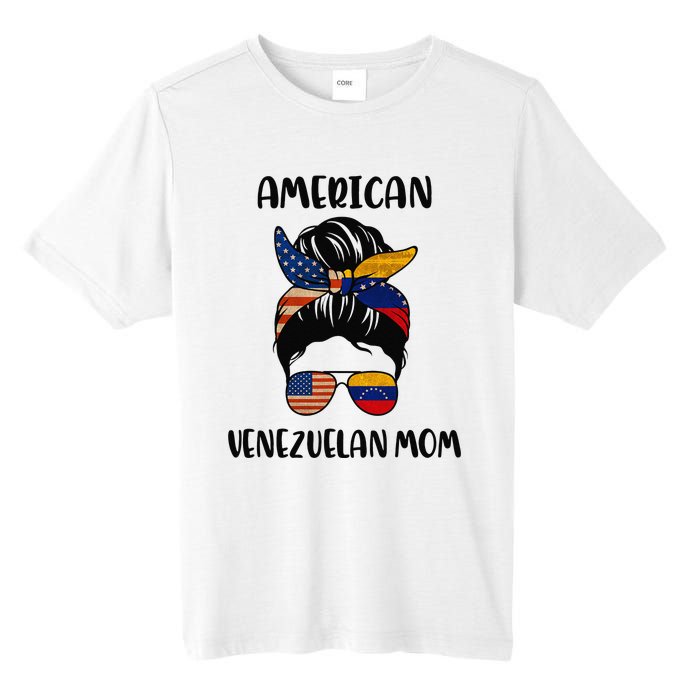 Half Venezuelan American Mom Messy Bun Flag Mothers Day Tall Fusion ChromaSoft Performance T-Shirt