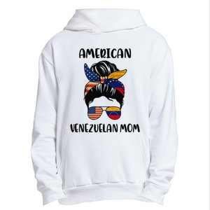 Half Venezuelan American Mom Messy Bun Flag Mothers Day Urban Pullover Hoodie