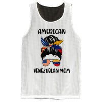 Half Venezuelan American Mom Messy Bun Flag Mothers Day Mesh Reversible Basketball Jersey Tank