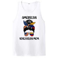 Half Venezuelan American Mom Messy Bun Flag Mothers Day PosiCharge Competitor Tank