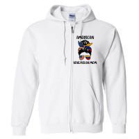 Half Venezuelan American Mom Messy Bun Flag Mothers Day Full Zip Hoodie