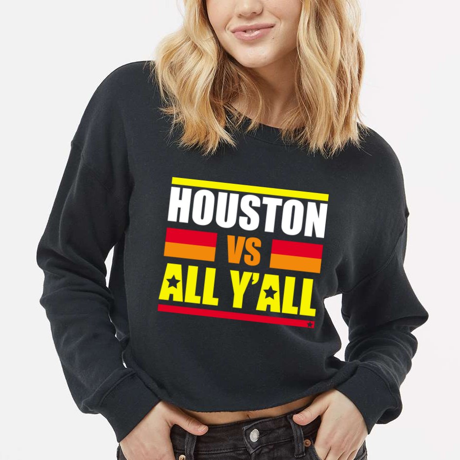 Houston Vs All Y'all Cropped Pullover Crew