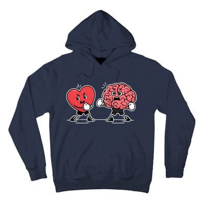 Heart Vs Brain Boxing Funny Anatomy For Rn Doctors And Nurses Tall Hoodie