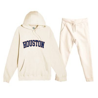 Houston Vintage Blue Orange Premium Hooded Sweatsuit Set