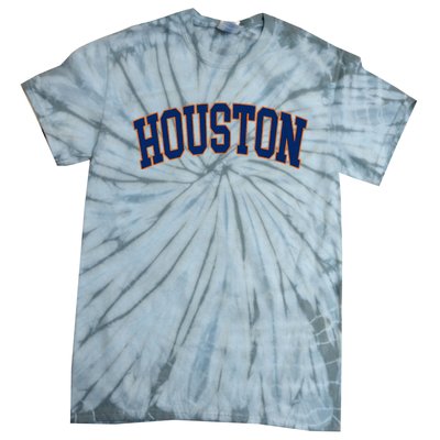 Houston Vintage Blue Orange Tie-Dye T-Shirt