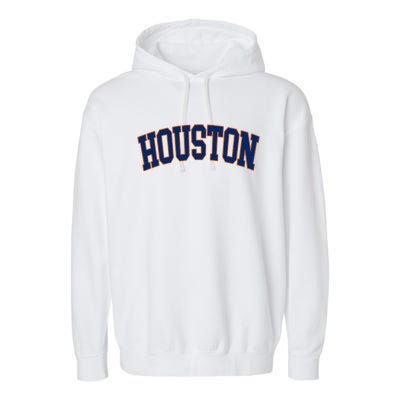 Houston Vintage Blue Orange Garment-Dyed Fleece Hoodie