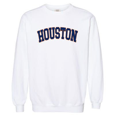 Houston Vintage Blue Orange Garment-Dyed Sweatshirt