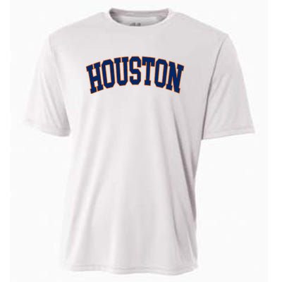 Houston Vintage Blue Orange Cooling Performance Crew T-Shirt